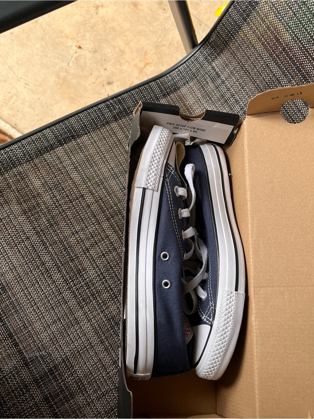 Converse High Top Sneakers in Navy and White - Picture 2 of 4